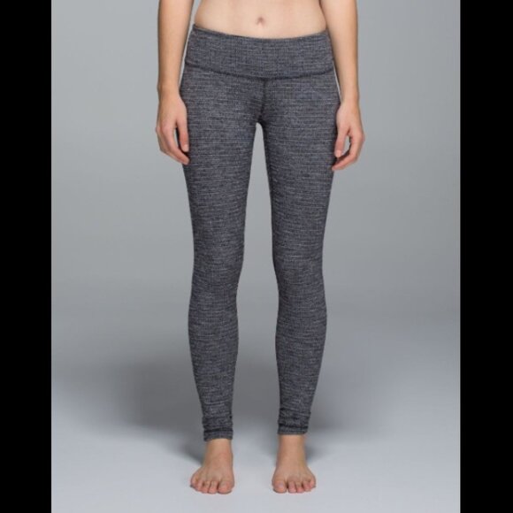 Lululemon Wunder Under 29" Mid-Rise Leggings in Coco Pique Black White Size 4 - Picture 1 of 13